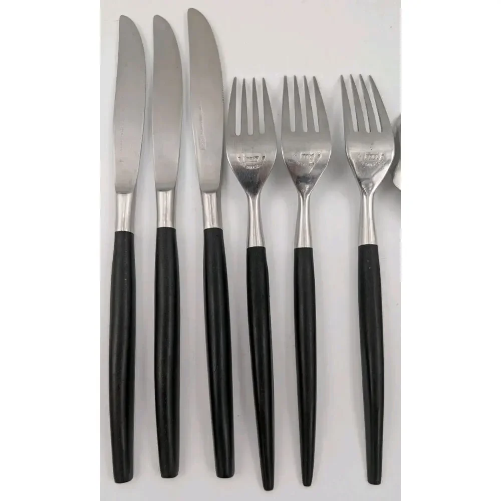 Epic Forged Stainless Black Flatware MCM 11 Pieces Spoons Forks Knives